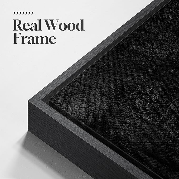 Framed Black Abstract Wall Art, Modern Canvas Prints Paintings Artwork - Image 5