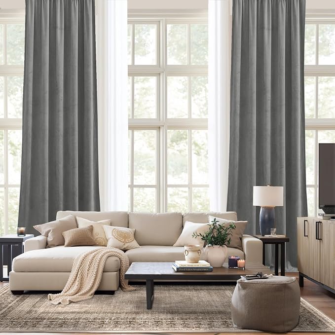 NICETOWN Super Soft Velvet Curtains 84 inches, Sound Reducing Cold Heat - Image 9