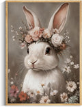 WIARTSH Vintage Easter Bunny Wall Art Poster, Cottage Farmhouse Animal Artwork by Unknown