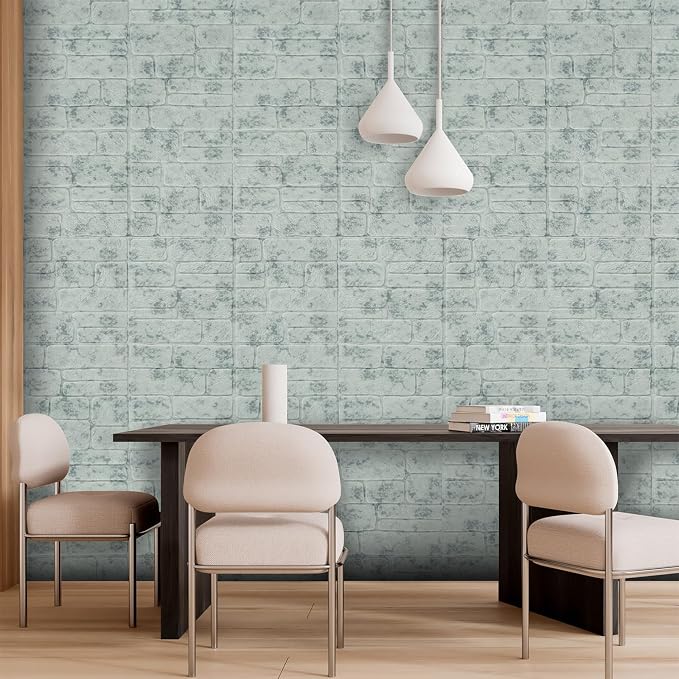 YU LI 3DH 3D Wall Panels Peel and Stick Faux Stone Wall Panel Blue 20-Pack Faux - Image 2