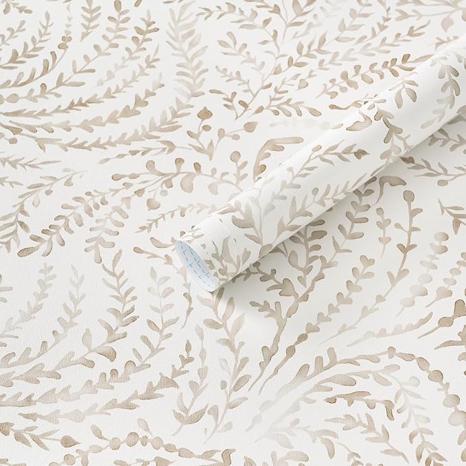 Heroad Peel and Stick Wallpaper Modern Boho Contact Paper Neutral Beige Wall by HeroadBrand