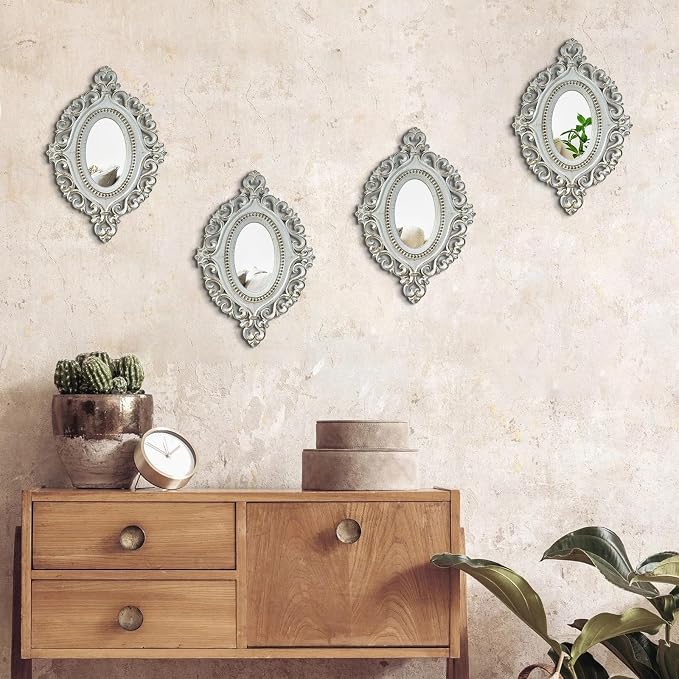 ZEXUIRU 4 Set. Rustic Wall Mirrors - Image 3
