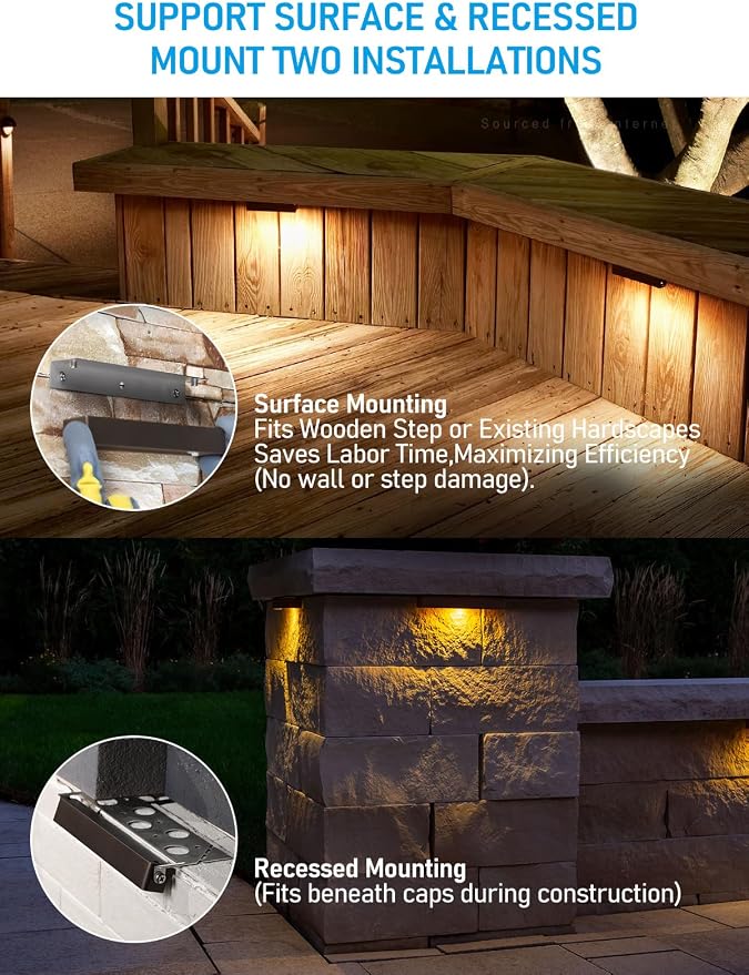 LEONLITE 8-Pack 7 Inch LED Hardscape Lighting, Update Retaining Wall Lights - Image 3