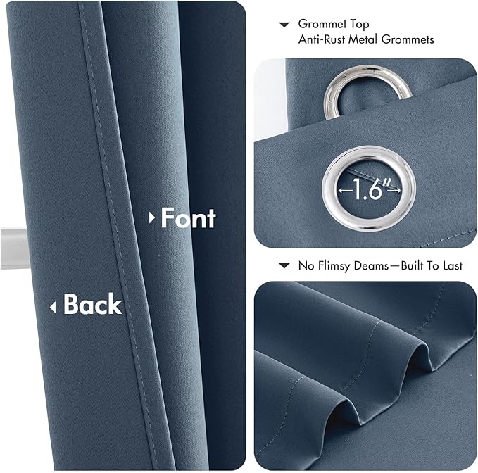 MIULEE Blackout Curtains for Bedroom Living Room 2 Panels, Thermal Insulated - Image 4