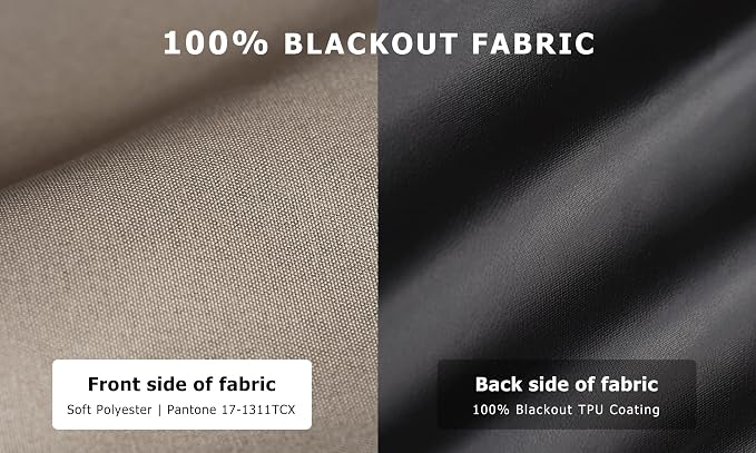 LazBlinds 100% Blackout Roller Shades, No Tools No Drill Cordless Blinds - Image 2