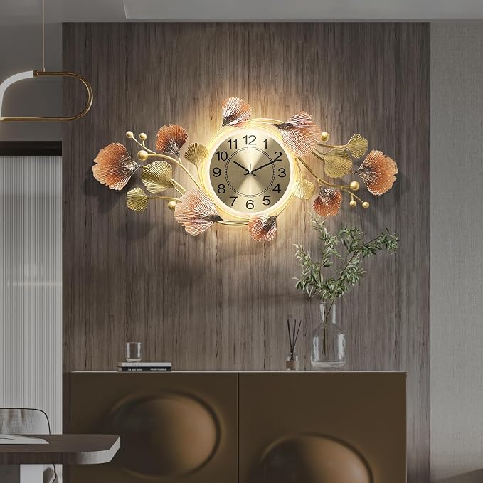 Modern 35''x20'' Metal Wall Clock Featuring a Silent Movement and Creative - Image 7