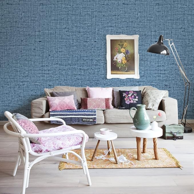 Blue Peel and Stick Wallpaper Removable 236inch Vinyl Stick on Decor Paper - Image 6