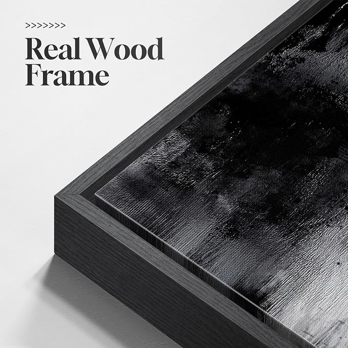 Large Framed Black and White Abstract Wall Art - Image 6