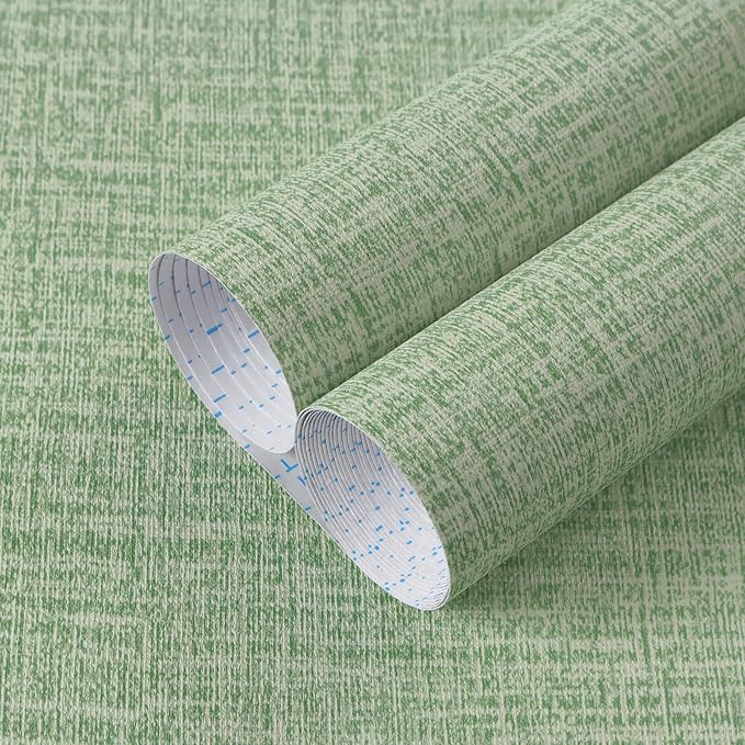 Guvana Grasscloth Peel and Stick Wallpaper Green Textured Contact Paper Modern by Guvana