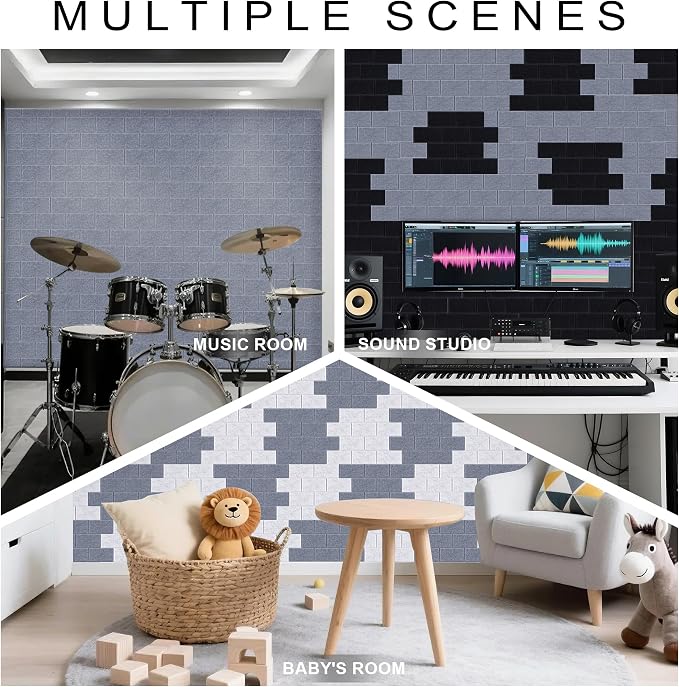 WoveN SounD Brick Acoustic Wall Panels Seamless Visual, High Density, Sound - Image 8