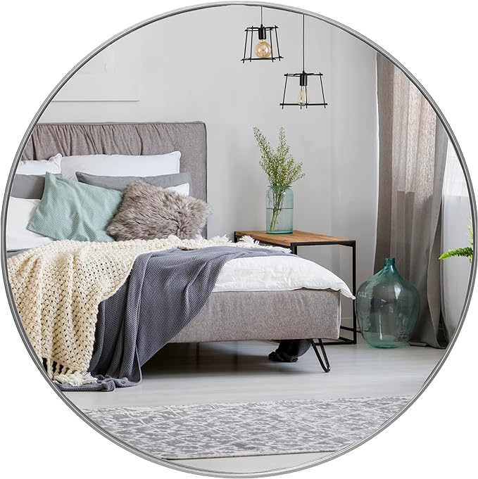 HBCY Creations Small Round Mirror, Living Room and More, Modern Minimalist by HBCYCreations