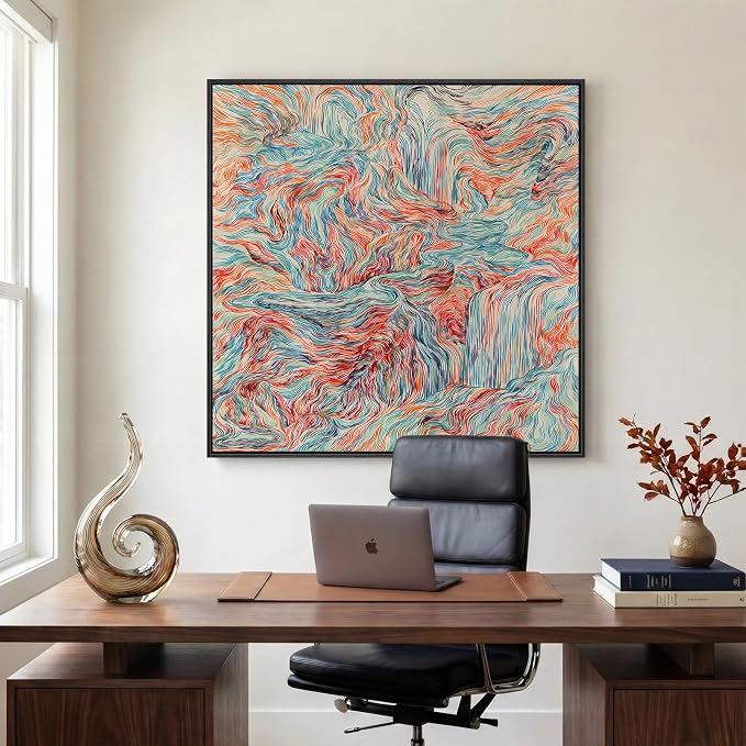 Extra Large Framed Colorful Abstract Wall Art - Image 2