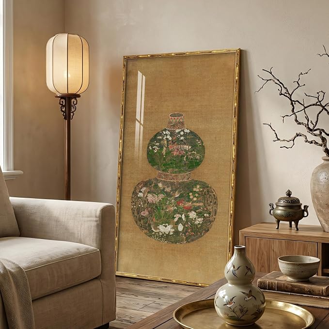 Gold Vintage Framed Chinoiserie Wall art - Image 2