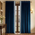 NICETOWN Rod Pocket Embroidered Trim Velvet Curtains, 2 Panels, Velvet Curtains by NICETOWN