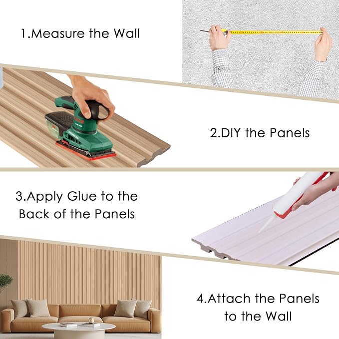 16-Pack 3D Soundproof Slat Wall Panels, Modern Faux Wood Wall Cladding - Image 6