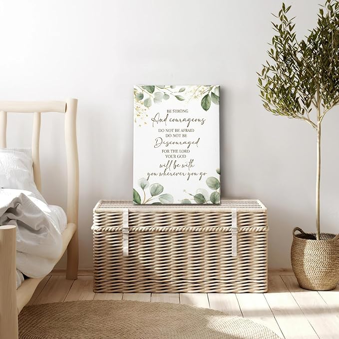 HIWX Christian Inspirational Wall Decor, Be Strong and Courageous Bible Verses - Image 3