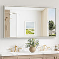 Keonjinn 55 x 30 Inch Brushed Nickel Bathroom Mirrors by Keonjinn