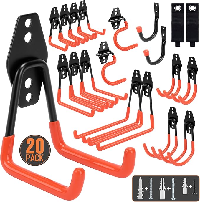 TONDA Garage Hooks, 20 Pack Garage Organization, Wall Storage Hooks Heavy Duty by TONDA