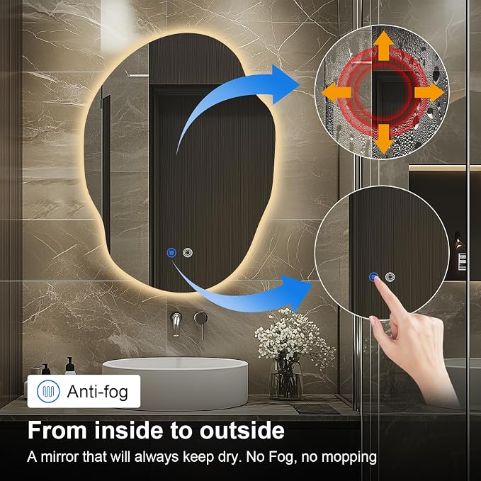 Irregular LED Bathroom Mirror - Image 4