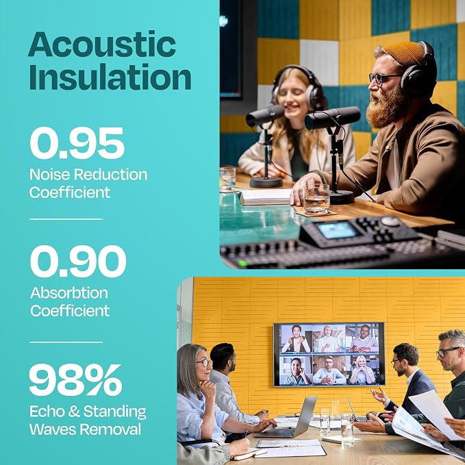 Acoustic Panels 12-Pack Soundproof Wall Panels 12"x12"x0.4" Decorative Sound - Image 3