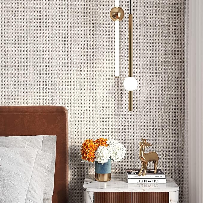 FunStick 24"x200" Grey Grasscloth Peel and Stick Wallpaper - Image 5