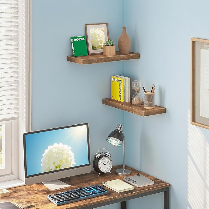 Vervida® Rustic Brown Floating Shelves - Image 3