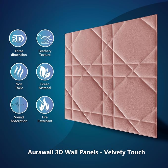 Velvet 3d wall panels for Interior wall Decor peel and stick, Soundproof - Image 6