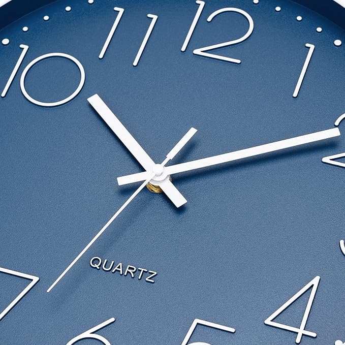 Foxtop Modern Wall Clock Silent Non Ticking Battery Operated Quartz Round Wall - Image 7