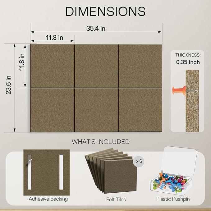 MaxGear Large Cork Board for Wall 36" x 24", Espresso Bulletin Board, 6 Pack - Image 3