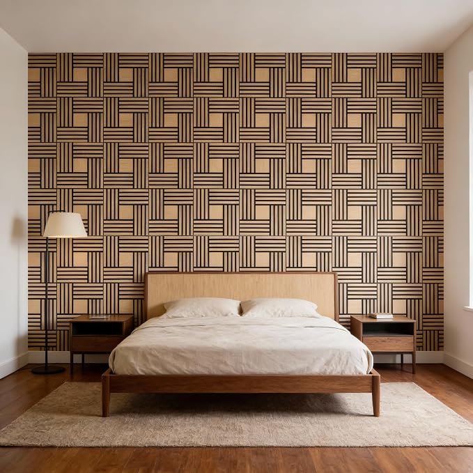 WoveN SounD Artisan Acoustic Wall Panels, 16 Pack 12x12 Inch, PVC Wood Grain - Image 7