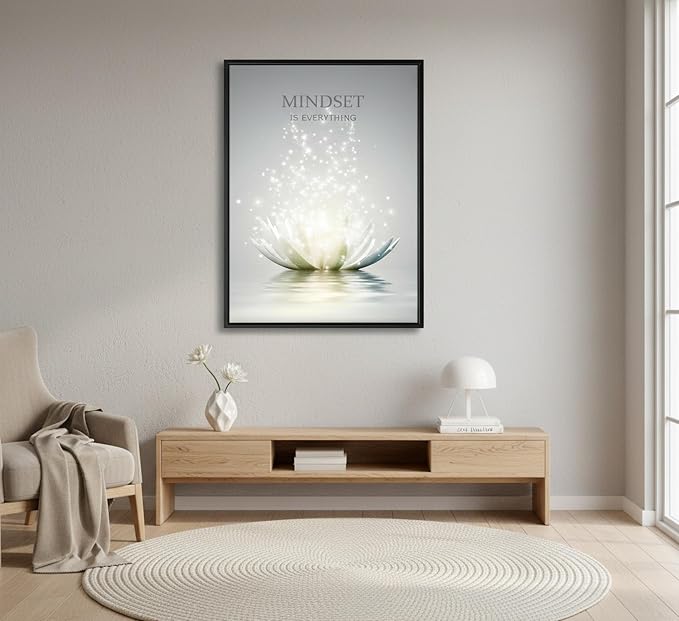 Floating Framed Zen Wall Art, Just Breathe Picture Poster - Image 2