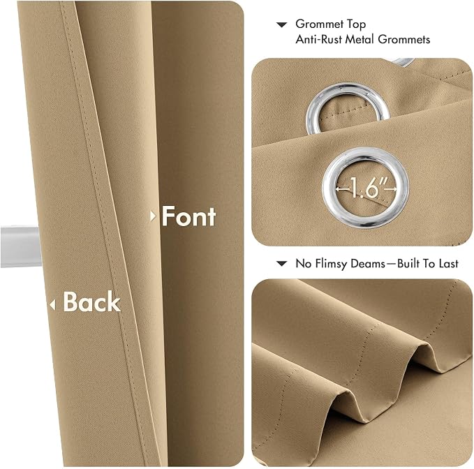 MIULEE Blackout Curtains for Bedroom Living Room 2 Panels, Thermal Insulated - Image 4