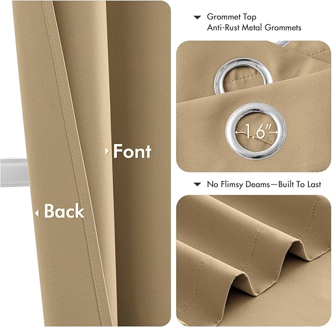 MIULEE Blackout Curtains for Bedroom Living Room 2 Panels, Thermal Insulated - Image 4