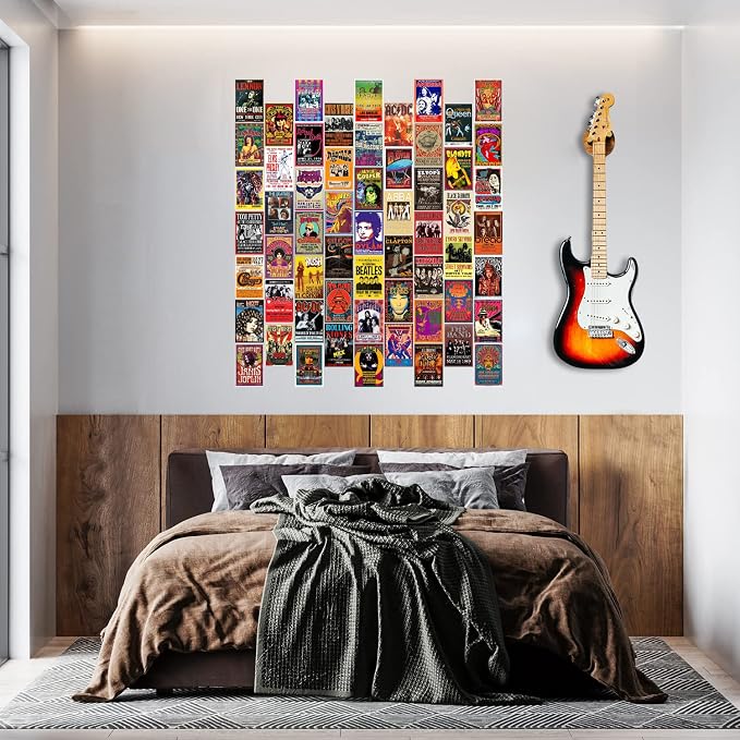 WOONKIT 60 PC Vintage Rock Band Posters, 70s 80s 90s Retro Concert Prints - Image 8