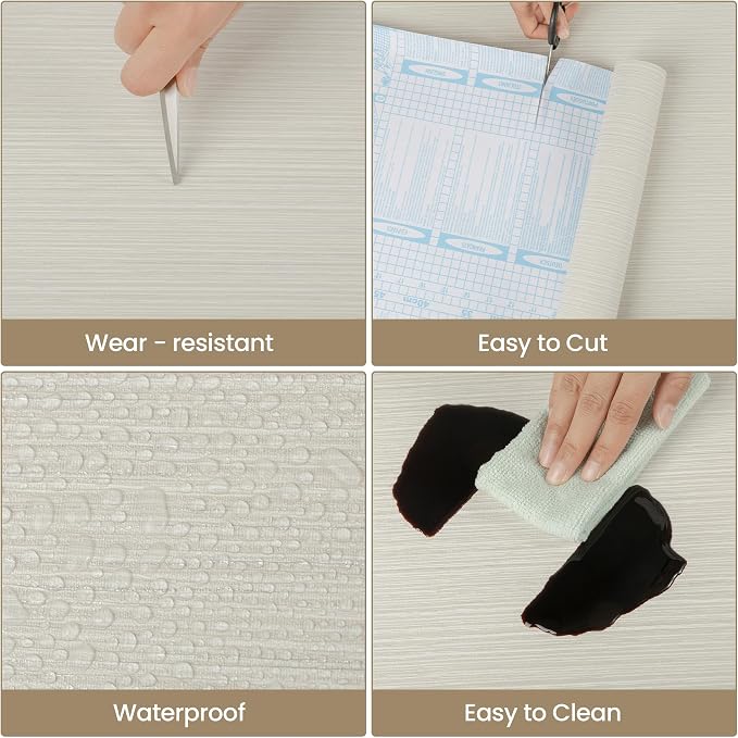 TANONE Grasscloth Peel and Stick Wallpaper 17.7'' x 197'' Self-Adhesive - Image 5