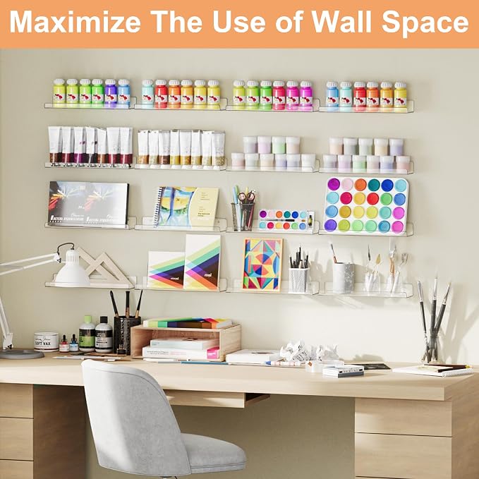 upsimples 14 Pack Acrylic Shelves Wall Organizer and Storage, Toy Cars - Image 4