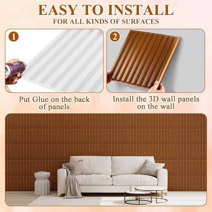 Nuanchu 32 Pcs 3D Wall Panels for Interior Wall Decor, 32 Sq. ft Coverage - Image 4