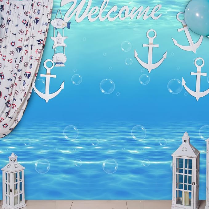 Kochorie 54 Inch x 100 Ft Ocean Waves Plastic Tablecloth Roll in Slide Cutter - Image 5