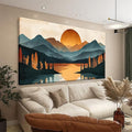 Colorful Mountain Boho Wall Art by Suconvng