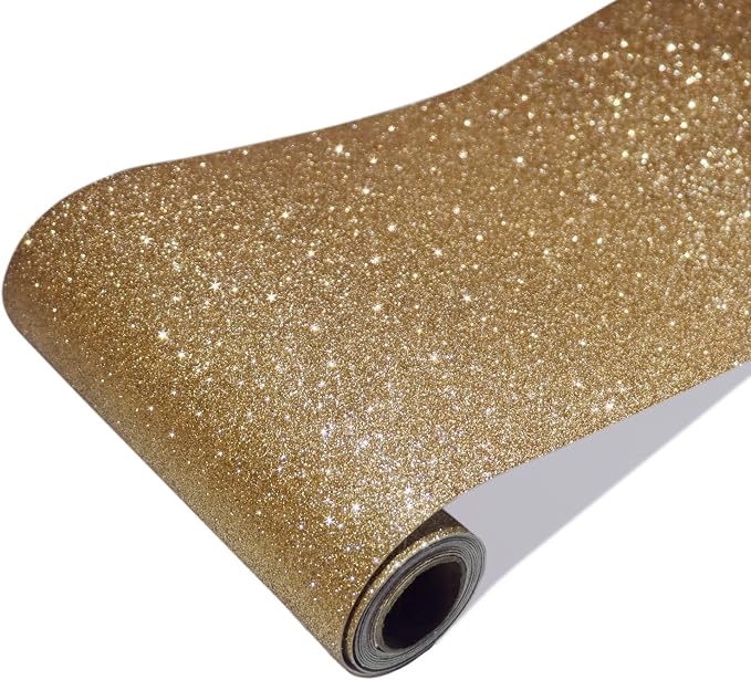 CRE8TIVE Champagne Gold Glitter Wallpaper Border Peel and Stick Wall Border by CRE8TIVE