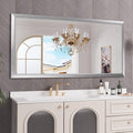 Amorho 72 X36 Inch Bathroom Mirror Silver, Thick Metal Framed Wall Mirrors by Amorho
