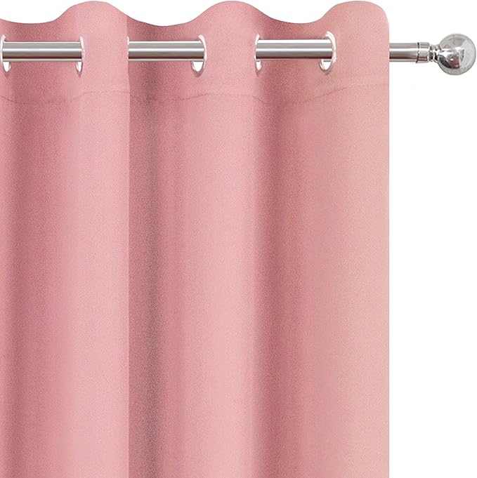 LEMOMO Pink Blackout Curtains 66 x 63 Inch Length/Set of 2 Curtain - Image 7