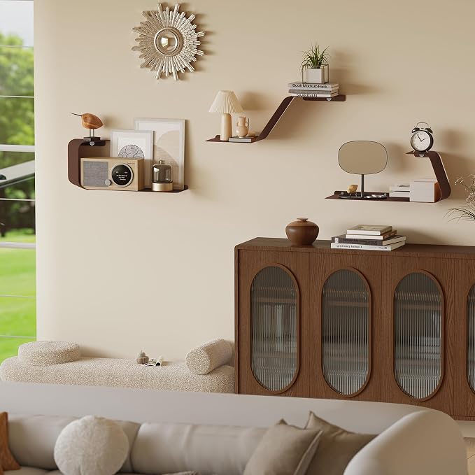 Sttoraboks Floating Wall Shelves Set of 3, Metal Mounted Shelf - Image 2