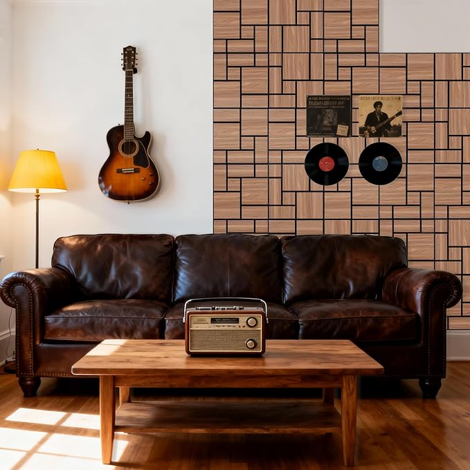 Mollywell Acoustic Panels, PVC Wood-Grain Decor, 12x12 Inch Carved Pattern - Image 8