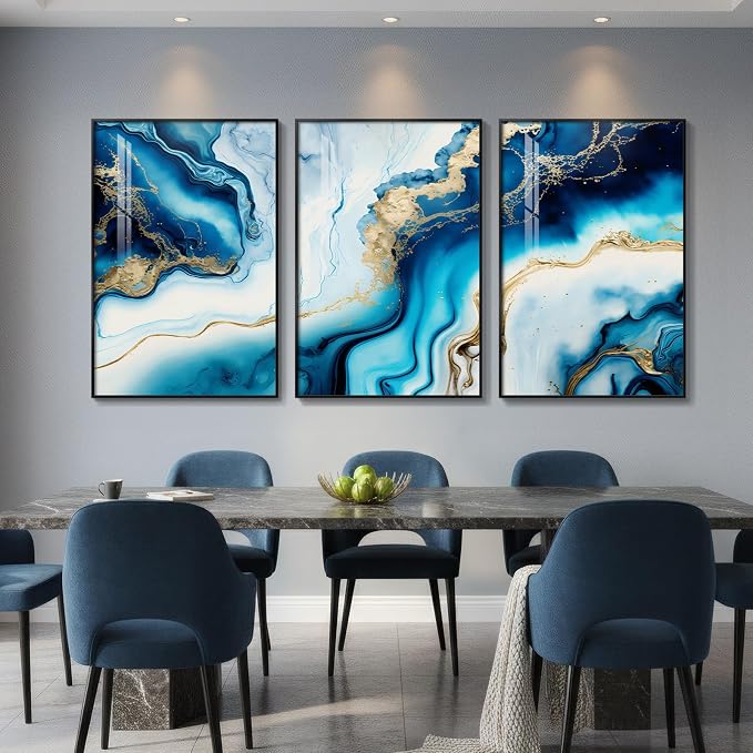 Large Framed Modern Elegant Abstract Wall Art - Image 2