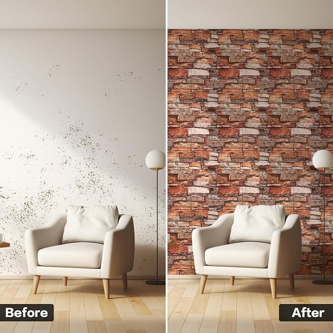 30PCS 3D Wall Panels, Peel and Stick Foam, Self-Adhesive Decorative 3D Brick - Image 5