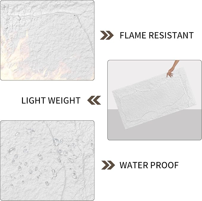 3D Faux Stone Wall Panels, Lightweight & Waterproof Accent Marble Stone Skin - Image 3