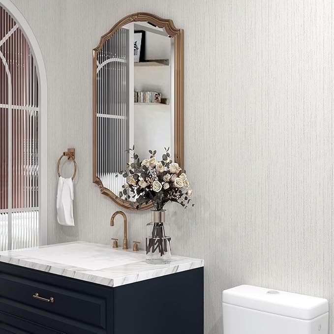Livelynine 15.8X394 Tan Grasscloth Peel and Stick Wallpaper Textured Removable - Image 2