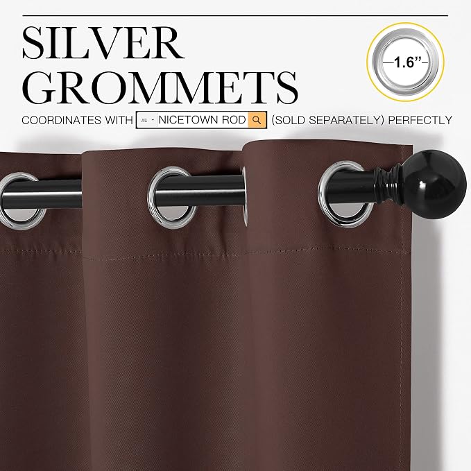 NICETOWN Nursery Essential Thermal Insulated Solid Grommet Top Blackout Curtains - Image 3