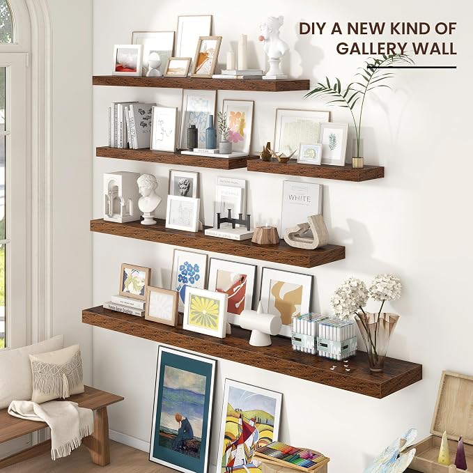 Floating Shelves for Wall 36 inch Long, Engineered Wood Wall Shelves - Image 6